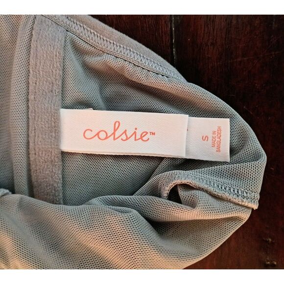 Colsie Gray Corset-Style Crop Top - Juniors Small - Ribbed & Stretchy - Picture 8 of 9